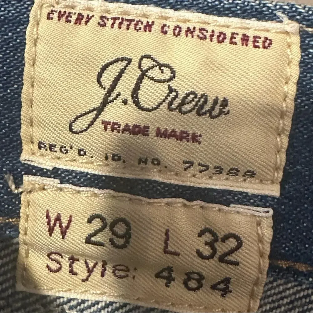 Men's J. Crew Distressed 484 Jeans Sz 29 x 30 Slim Fit Stretch Jeans